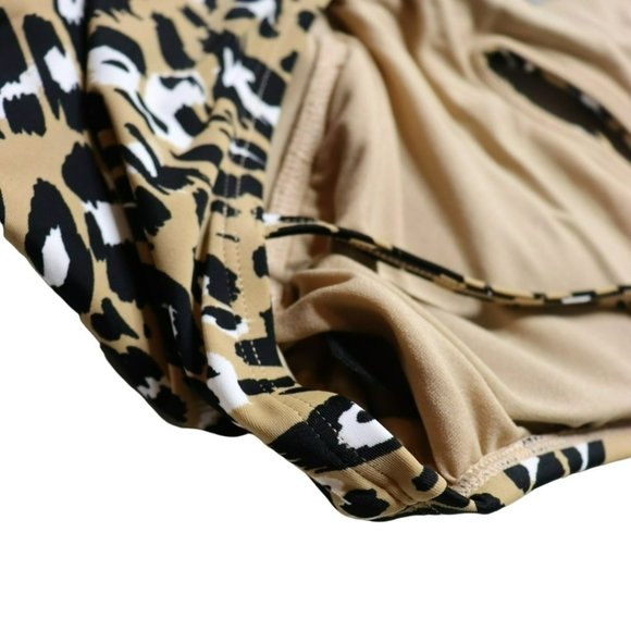 Ellen Tracy Tan Leopard Animal Print One-Piece Swimsuit NWT | Size 8 - Picture 4 of 8